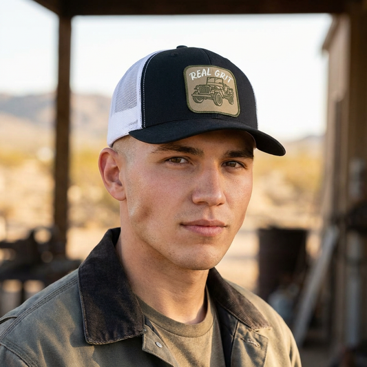 Real Grit Heritage Trucker Hat—Vintage 4x4 Patch