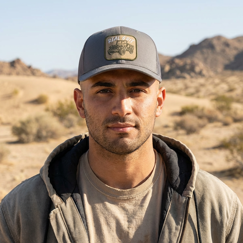 Real Grit Heritage Trucker Hat—Vintage 4x4 Patch