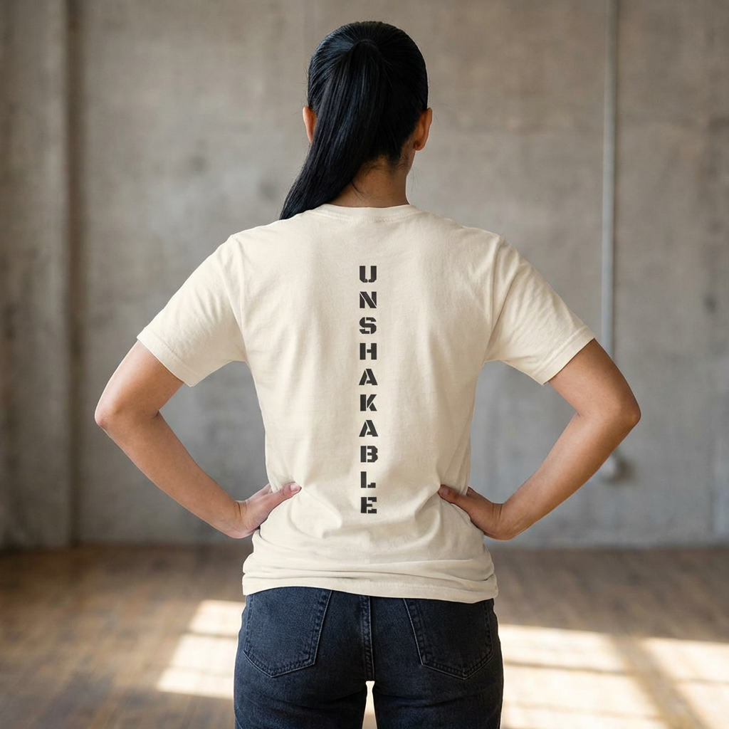 Real Grit Company “UNSHAKABLE” Spine Tee – Built Not Born | Unisex Premium Shirt