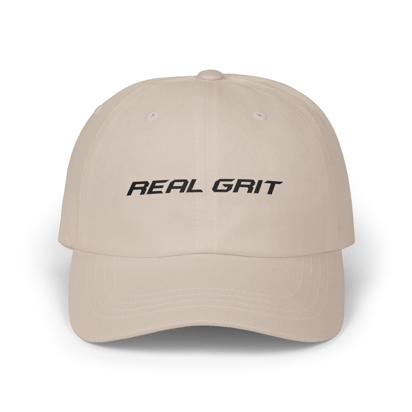 Real Grit Classic Dad Cap – Minimalist Logo Hat | Premium Adjustable Cap | Built. Not Born.